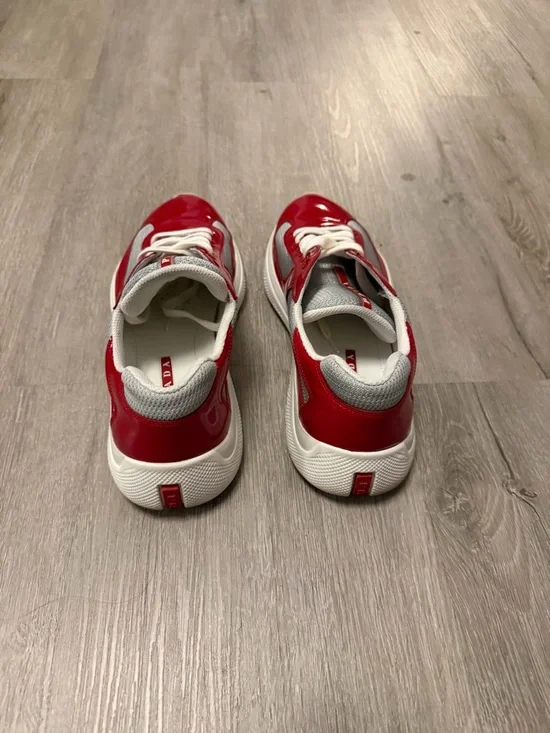 Prada Men’s Patent Leather and Technical Fabric America's Cup Sneakers Sz 7 - Picture 3 of 10